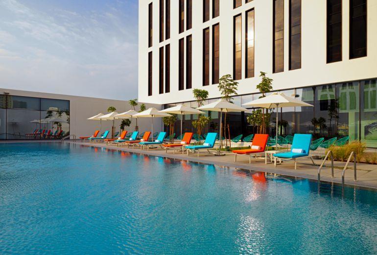 Aloft Me'Aisam, Dubai Hotel Екстериор снимка